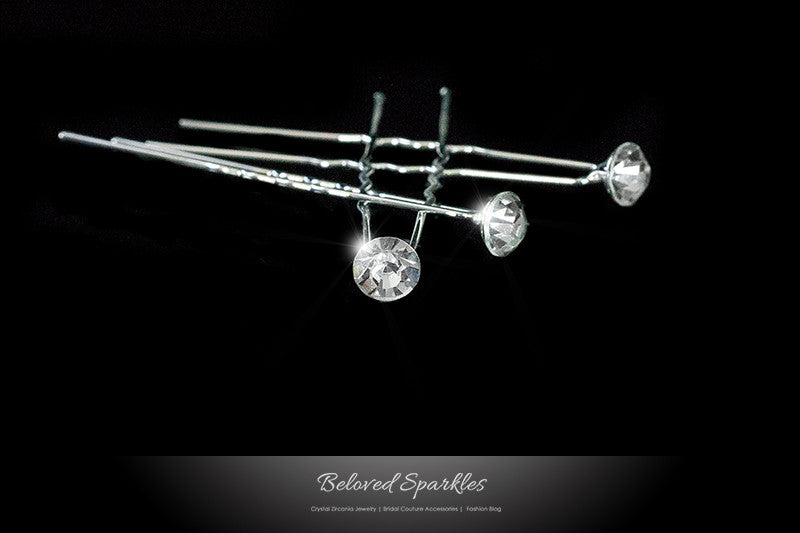 Riana Solitaire Hair Stick Pin | Rhinestone - Beloved Sparkles